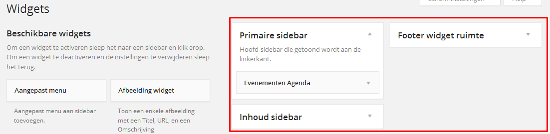 De inhoud van de zijkolom wijzigen